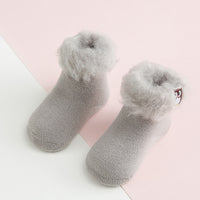 Brushed Embroidery Baby Socks Autumn And Winter Plus VelvetBrushed Embroidery Baby Socks Autumn And Winter Plus Velvet