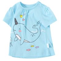 Cartoon Pattern Stitching Baby Short-Sleeved T-Shirt