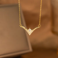 Fashionable Minimalist Internet-celebrity-style Versatile Single-diamond Pendant Necklace