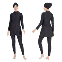Modest Swimwear Burkini Top Hat Pants Three-piece Swimsuit