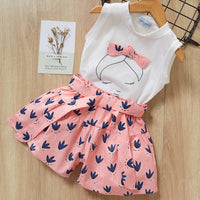 Children's two-piece suit with bow