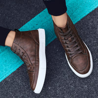 High-top Sneakers Korean Casual Leather Shoes
