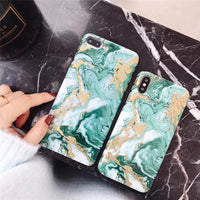 Green Black Marble Phone Case