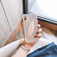 Samsung Epoxy Diamond Feather Phone Case