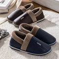 Leather Slippers Waterproof Thick Bottom Indoor Non-slip Warm Shoes