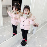 Children's down cotton padded plus velvet