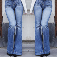 Patch Pocket Sexy Skinny Wide-leg Flared Trousers