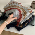 Loose Leisure All-matching Thick Warm Contrast Color Brocade Sweater