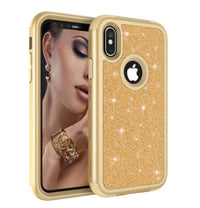 Compatible with Apple, iPhoneX shatter-resistant shell PC+ silicone three-in-one all-inclusive iPhoneX glitter powder cover