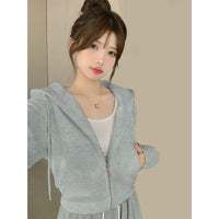 SpringAutumn Jimo Hooded Zip-Up Cardigan Top