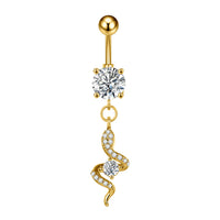 Personalized Zircon Butterfly Round Belly Button Ring