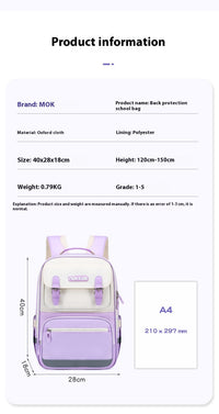 Lightweight Burden Alleviation Large Capacity Student Schoolbag