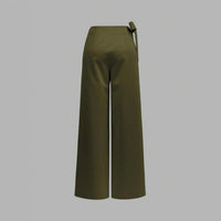 Bow-tie Woven Fashionable Trousers Straight-leg Pants