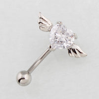 Upside-Down Heart-Shaped Wing Navel Nails