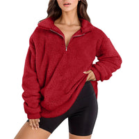 Velvet Fleece-lined Women's Casual Stand Collar Sweater
