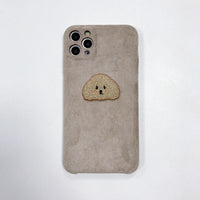 Embroidered Teddy Head Plush Phone Case