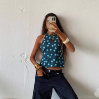 Fashionable Printed Halter Neck Tube Top Reversible Women's