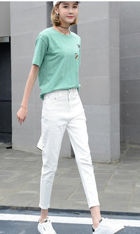 Black slim high waist cropped pants
