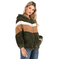 Long sleeve spliced fur coat