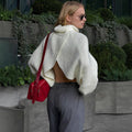 White Pullover Loose Sweater For Women