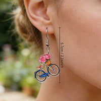 New Rose Sunflower Tulip Bicycle Earrings