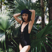 Deep V strap swimsuit