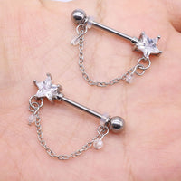 Metal color diamond breast nail