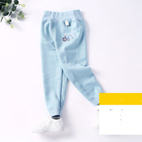Children's solid color plus velvet leggings