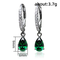Water-drop Zircon Earrings For Women Pear-shaped