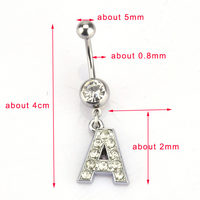 English alphabet hypoallergenic body piercing navel nail