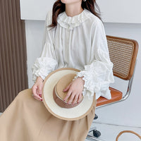 Artistic Retro Cotton-Linen Shirt Womens New Season Style