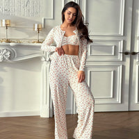 Long-sleeve Underwear Long Pants And A Three-piece Loungewear Set