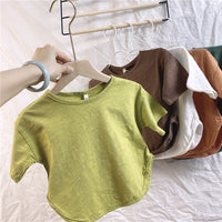 Slub cotton candy color bottoming shirt