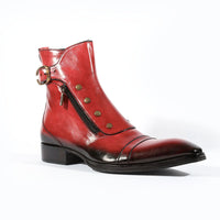 Pointed Square Toe Polished Short Side Zipper All-match Men's Boots
