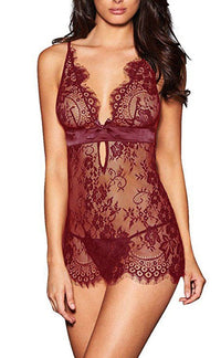 Sling pajamas and hip short nightdress