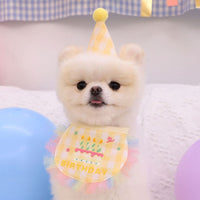 Dog Party Cake Bib Pet Birthday Saliva Towel