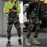 Men's camouflage suspenders trousers