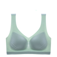 Ice Silk Traceless Underwear Women's One Piece Large Chest Mesh Vent