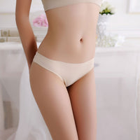 Front ice silk back lace thong