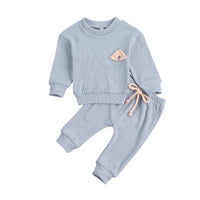 Round Neck Rainbow Embroidery Long Sleeve Suit