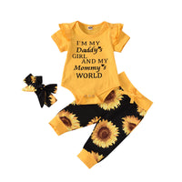 Sunflower pants + three piece Scarf Set