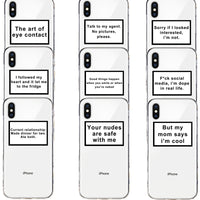Compatible with Apple , Text transparent phone case