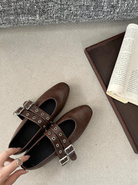French-style Vintage Flat Height-increasing Womens Shoes