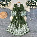 Women's Court-Style Printed Minimalist Lace-Up Dress