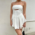 Off-the-shoulder Strapless Asymmetrical Cutout Dress