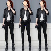 Autumn And Winter New Korean Version Loose Baseball Jacket Leather Cardigan