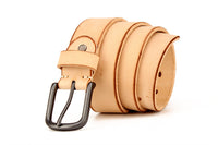 Men's leather pin buckle belt