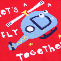 Double cartoon jacquard helicopter boy sweater