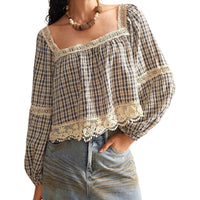 Patchwork Lace Blouse Women's Top