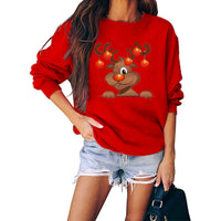 Merry Christmas Sweater Crew-Neck Red Long-Sleeve Pullover